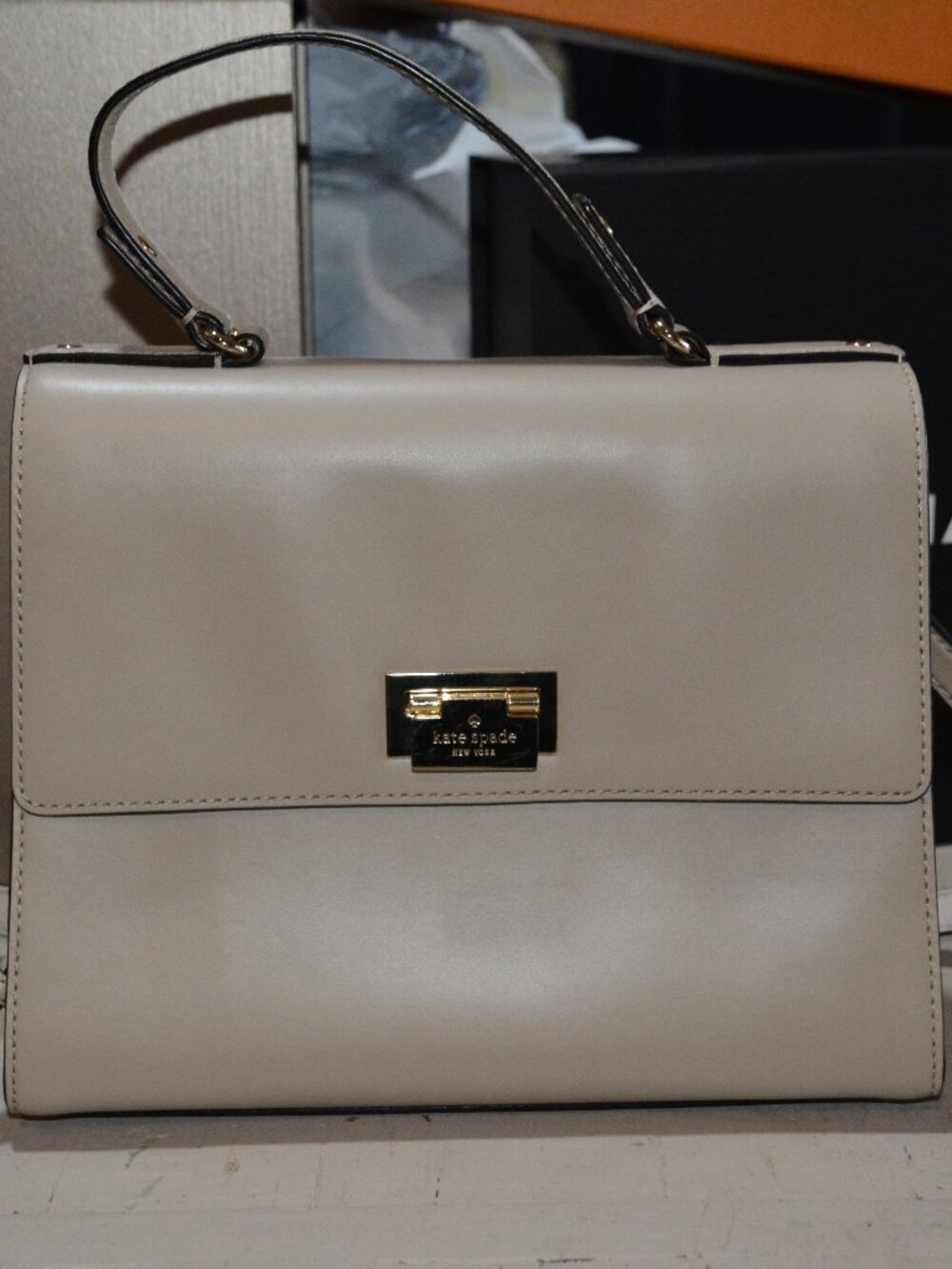 Kate Spade New York Harwood Place Doris leather satchel (Grey)